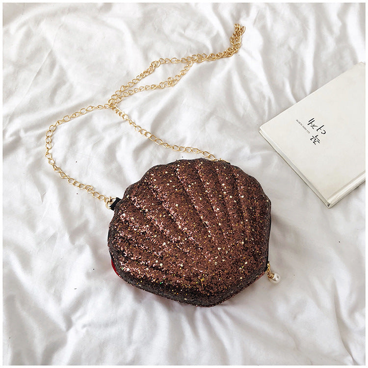 Wholesale PU Seashell Sequins Chain Shoulder Bag